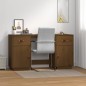 vidaXL Escritorio armarios madera maciza pino marrón miel 135x50x75cm