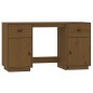 vidaXL Escritorio armarios madera maciza pino marrón miel 135x50x75cm