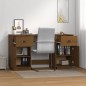 vidaXL Escritorio armarios madera maciza pino marrón miel 135x50x75cm
