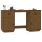 vidaXL Escritorio armarios madera maciza pino marrón miel 135x50x75cm