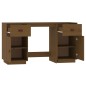 vidaXL Escritorio armarios madera maciza pino marrón miel 135x50x75cm