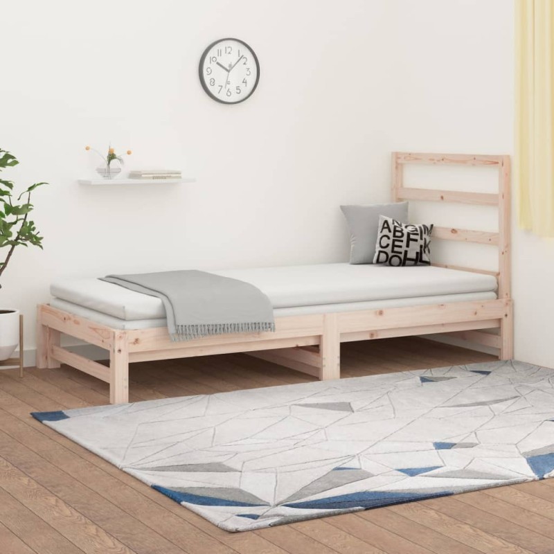 vidaXL Sofá cama extraíble madera maciza de pino 2x(90x200) cm vidaXL Sofá cama extraíble madera maciza de pino 2x(90x200) cm
