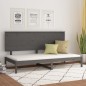 vidaXL Sofá cama madera maciza de pino gris 90x200 cm