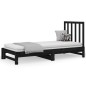 vidaXL Sofá cama extraíble madera maciza de pino negro 2x(90x200) cm vidaXL Sofá cama extraíble madera maciza de pino negro 2x(90x200) cm