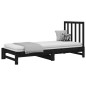 vidaXL Sofá cama extraíble madera maciza de pino negro 2x(90x200) cm vidaXL Sofá cama extraíble madera maciza de pino negro 2x(90x200) cm