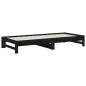 vidaXL Sofá cama extraíble madera maciza de pino negro 2x(90x200) cm vidaXL Sofá cama extraíble madera maciza de pino negro 2x(90x200) cm