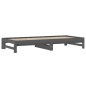 vidaXL Sofá cama extraíble madera maciza de pino gris 2x(90x200) cm vidaXL Sofá cama extraíble madera maciza de pino gris 2x(90x200) cm