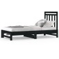 vidaXL Sofá cama extraíble madera maciza de pino negro 2x(90x190) cm