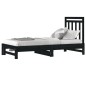 vidaXL Sofá cama extraíble madera maciza de pino negro 2x(90x190) cm