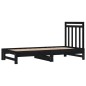 vidaXL Sofá cama extraíble madera maciza de pino negro 2x(90x190) cm