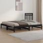 vidaXL Sofá cama extraíble madera maciza de pino negro 2x(90x190) cm