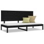 vidaXL Sofá cama madera maciza de pino negro 90x200 cm vidaXL Sofá cama madera maciza de pino negro 90x200 cm
