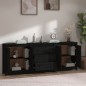 vidaXL Aparador de madera maciza de pino negro 210x35x80 cm
