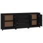 vidaXL Aparador de madera maciza de pino negro 210x35x80 cm