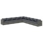 vidaXL Set de muebles de jardín 9 pzas y cojines ratán sintético gris vidaXL Set de muebles de jardín 9 pzas y cojines ratán sintético gris