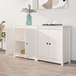 vidaXL Aparador 2 uds de madera maciza de pino blanco 70x35x80 cm
