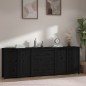 vidaXL Aparador de madera maciza de pino negro 230 x 35 x 80 cm vidaXL Aparador de madera maciza de pino negro 230 x 35 x 80 cm