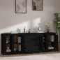 vidaXL Aparador de madera maciza de pino negro 230 x 35 x 80 cm vidaXL Aparador de madera maciza de pino negro 230 x 35 x 80 cm