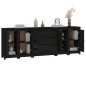 vidaXL Aparador de madera maciza de pino negro 230 x 35 x 80 cm vidaXL Aparador de madera maciza de pino negro 230 x 35 x 80 cm