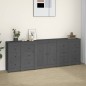vidaXL Aparador de madera maciza de pino gris 230 x 35 x 80 cm vidaXL Aparador de madera maciza de pino gris 230 x 35 x 80 cm