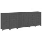 vidaXL Aparador de madera maciza de pino gris 230 x 35 x 80 cm vidaXL Aparador de madera maciza de pino gris 230 x 35 x 80 cm