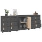 vidaXL Aparador de madera maciza de pino gris 230 x 35 x 80 cm vidaXL Aparador de madera maciza de pino gris 230 x 35 x 80 cm