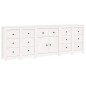 vidaXL Aparador de madera maciza de pino blanco 230 x 35 x 80 cm vidaXL Aparador de madera maciza de pino blanco 230 x 35 x 80 cm