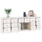 vidaXL Aparador de madera maciza de pino blanco 230 x 35 x 80 cm vidaXL Aparador de madera maciza de pino blanco 230 x 35 x 80 cm