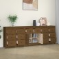 vidaXL Aparador de madera maciza de pino marrón miel 230 x 35 x 80 cm vidaXL Aparador de madera maciza de pino marrón miel 230 x 35 x 80 cm