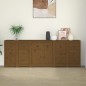 vidaXL Aparador de madera maciza de pino marrón miel 230 x 35 x 80 cm vidaXL Aparador de madera maciza de pino marrón miel 230 x 35 x 80 cm