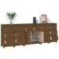 vidaXL Aparador de madera maciza de pino marrón miel 230 x 35 x 80 cm vidaXL Aparador de madera maciza de pino marrón miel 230 x 35 x 80 cm