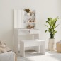 vidaXL Juego de tocador blanco brillante 74,5x40x141 cm