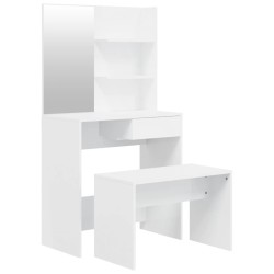 vidaXL Juego de tocador blanco brillante 74,5x40x141 cm