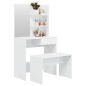 vidaXL Juego de tocador blanco brillante 74,5x40x141 cm