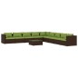 vidaXL Set muebles de jardín 10 pzas y cojines ratán sintético marrón vidaXL Set muebles de jardín 10 pzas y cojines ratán sintético marrón