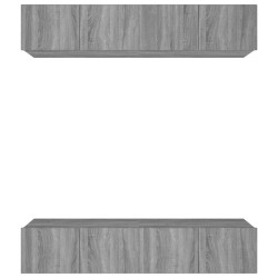 vidaXL Muebles TV 4 uds madera contrachapada gris Sonoma 80x30x30 cm