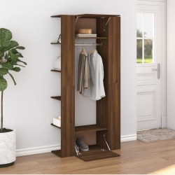 vidaXL Mueble de recbidor 2 uds madera contrachapada marrón roble