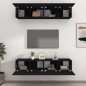 vidaXL Set muebles de TV 4 uds madera contrachapada negro 80x30x30 cm