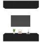 vidaXL Set muebles de TV 4 uds madera contrachapada negro 80x30x30 cm