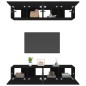 vidaXL Set muebles de TV 4 uds madera contrachapada negro 80x30x30 cm