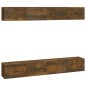 vidaXL Muebles de TV 4 piezas roble ahumado 100x30x30 cm vidaXL Muebles de TV 4 piezas roble ahumado 100x30x30 cm