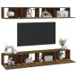 vidaXL Muebles de TV 4 piezas roble ahumado 100x30x30 cm vidaXL Muebles de TV 4 piezas roble ahumado 100x30x30 cm