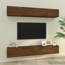 vidaXL Muebles de TV 4 piezas marrón roble 100x30x30 cm