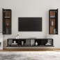 vidaXL Set de muebles para TV 4 piezas madera contrachapada negro vidaXL Set de muebles para TV 4 piezas madera contrachapada negro