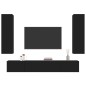 vidaXL Set de muebles para TV 4 piezas madera contrachapada negro vidaXL Set de muebles para TV 4 piezas madera contrachapada negro
