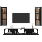 vidaXL Set de muebles para TV 4 piezas madera contrachapada negro vidaXL Set de muebles para TV 4 piezas madera contrachapada negro