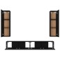 vidaXL Set de muebles para TV 4 piezas madera contrachapada negro vidaXL Set de muebles para TV 4 piezas madera contrachapada negro