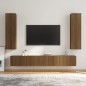 vidaXL Set de muebles para TV 4 pzas madera contrachapada marrón roble