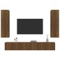 vidaXL Set de muebles para TV 4 pzas madera contrachapada marrón roble