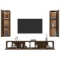 vidaXL Set de muebles para TV 4 pzas madera contrachapada marrón roble